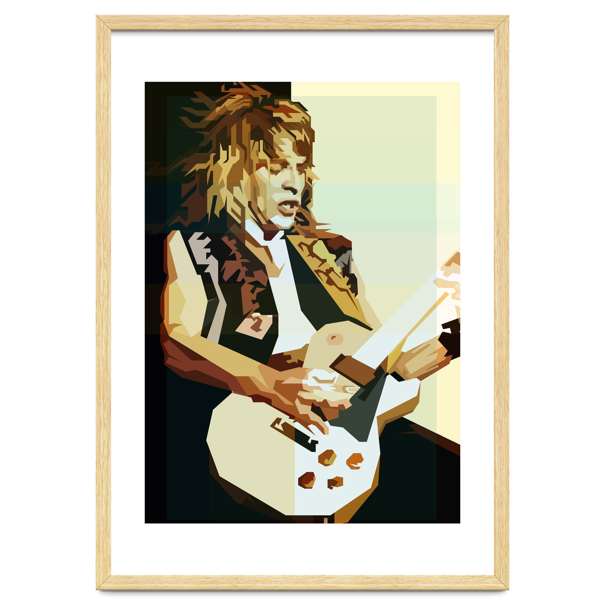 Randy Rhoads Metal Guitarist Retro Illustration