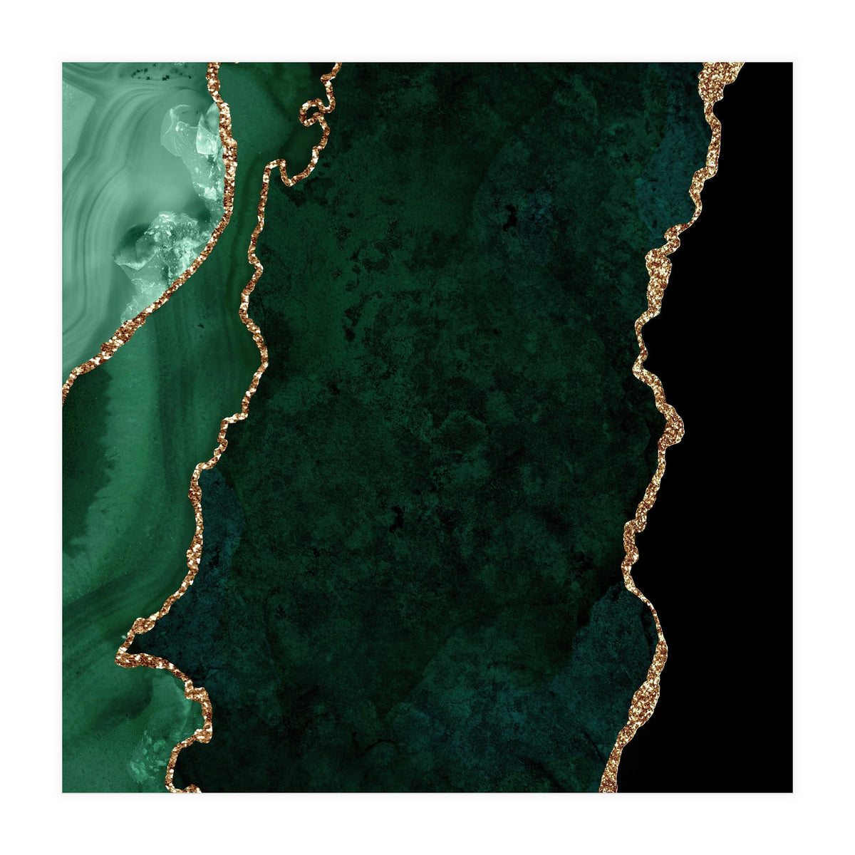 Emerald & Gold Agate Texture 04 (Print Only)