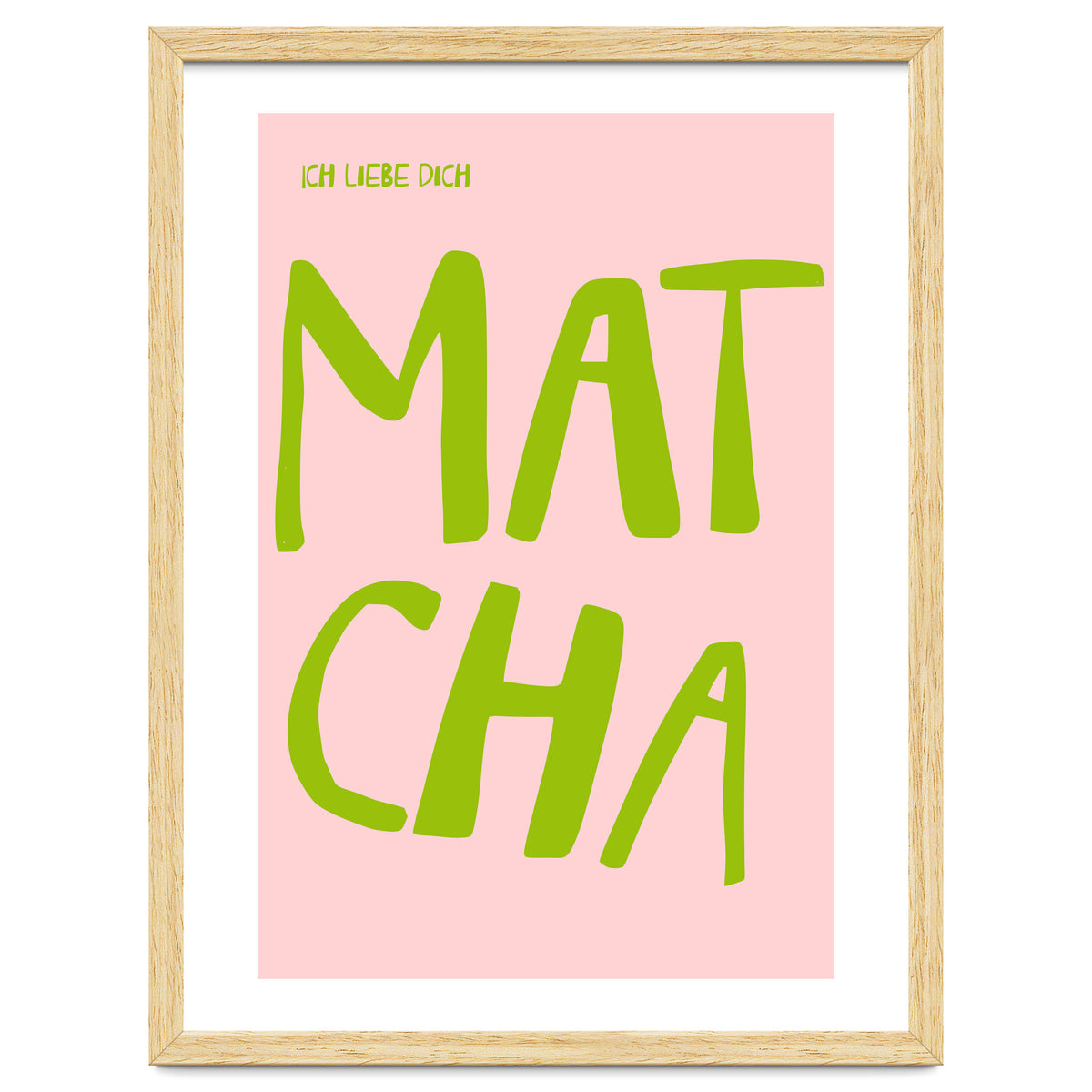 Matcha Typography Kitchen Print, Green Tea Quote Poster for Cozy Cafe Decor