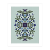 Flowers And Bows Blue And Green (Print Only) thumbnail