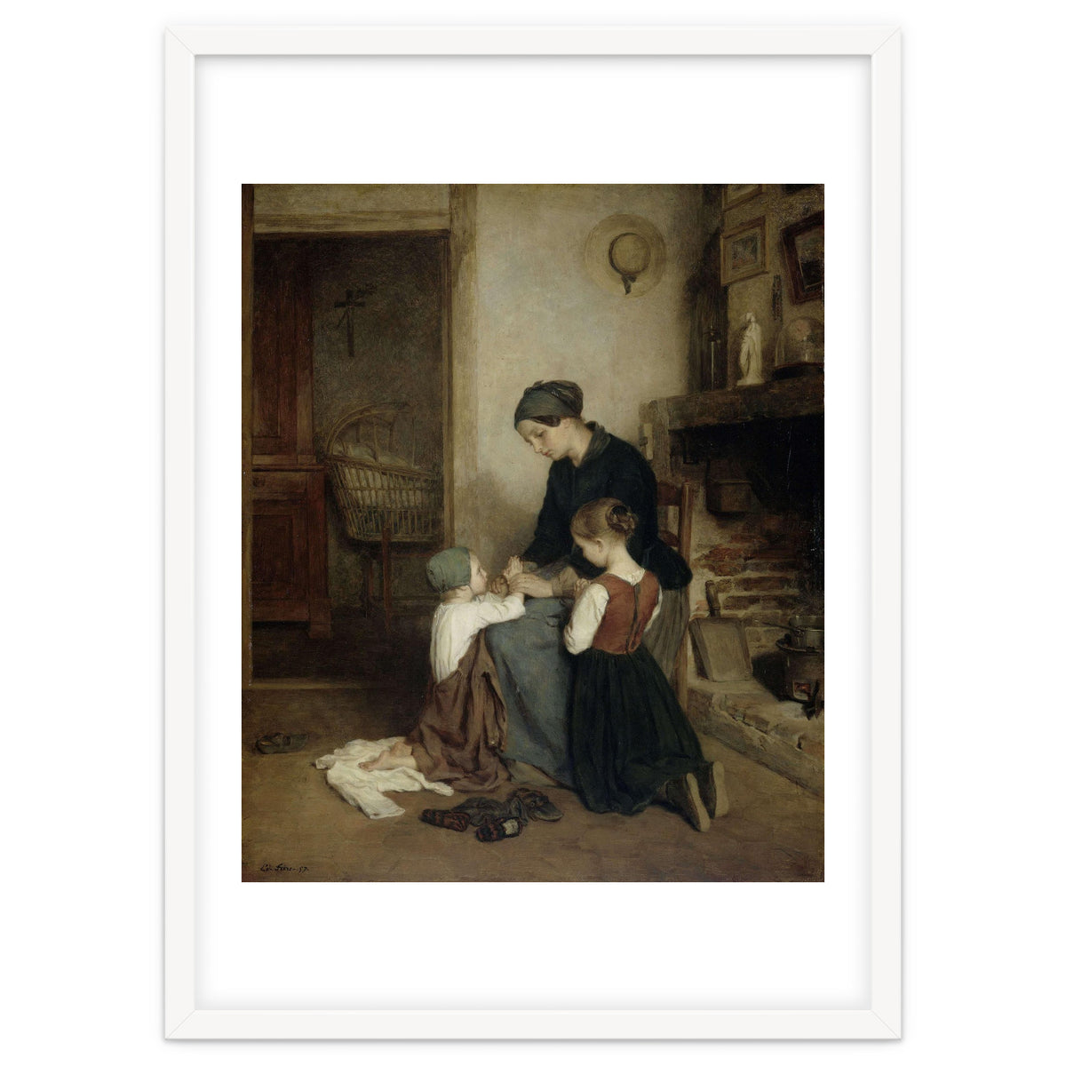 The Evening Prayer. Dating: 1857. Measurements: h 46.5 cm × w 38.5 cm; d 6.4 cm.