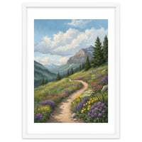 Serene Alpine Path Through Summer Wildflowers