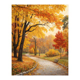 Original Autumn Park Landscape Oil Painting Style (Print Only) thumbnail