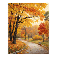 Original Autumn Park Landscape Oil Painting Style (Print Only)