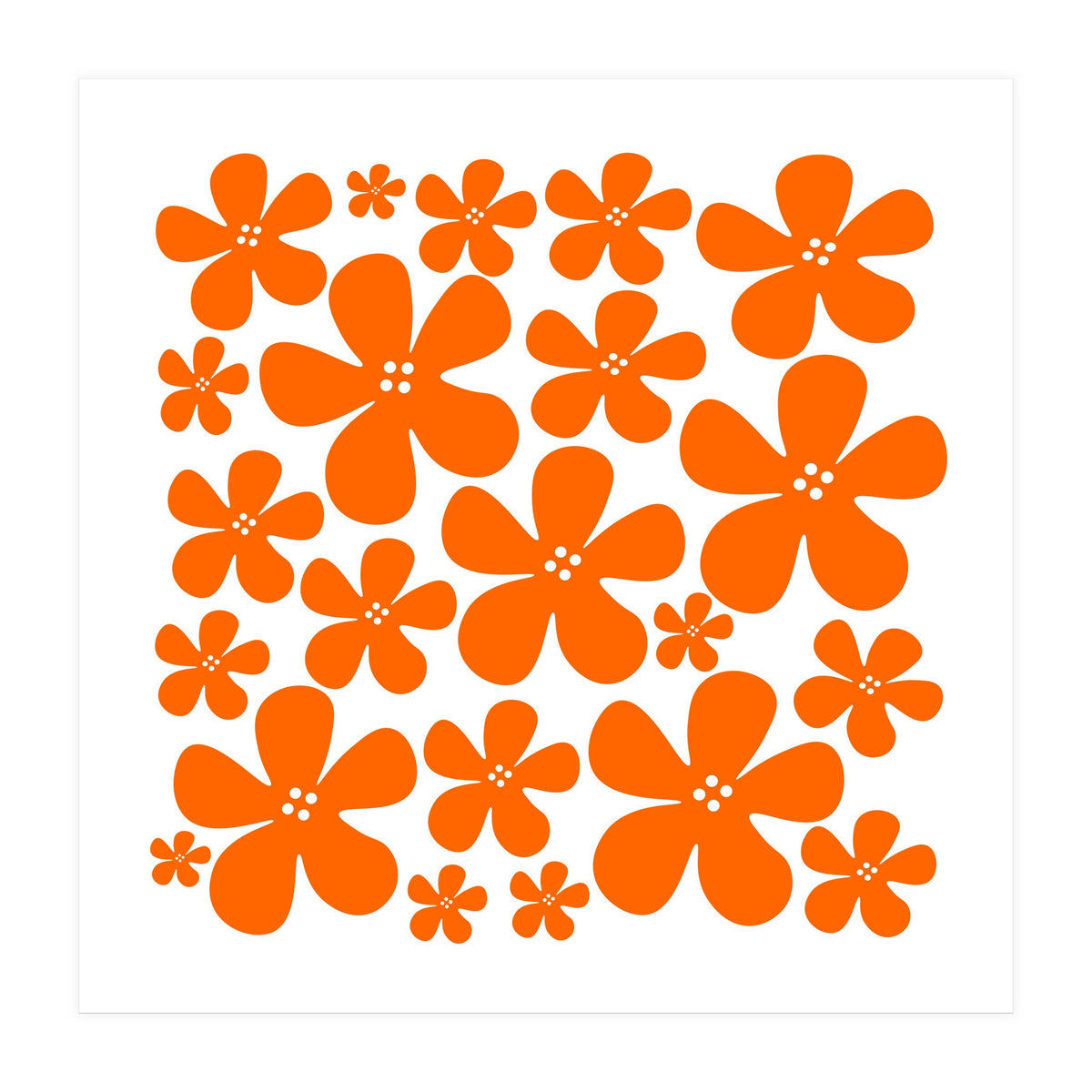 Orange Flowers Pattern (Print Only)