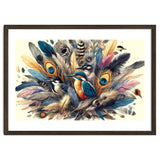 Kingfisher And Songbirds In Peacock Feathers thumbnail