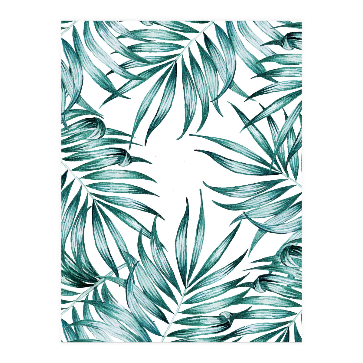 Island Life, Tropical Minimal Palm Vintage Illustration, Luxe Bohemian Botanical Nature Beachy (Print Only)