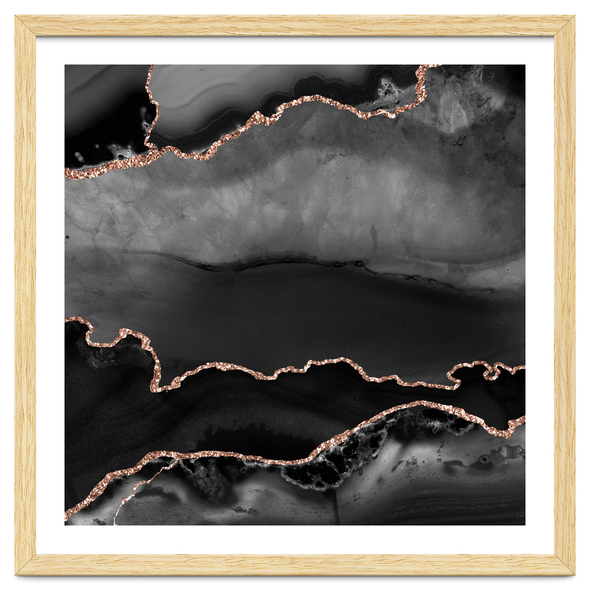 Black & Rose Gold Agate Texture 02