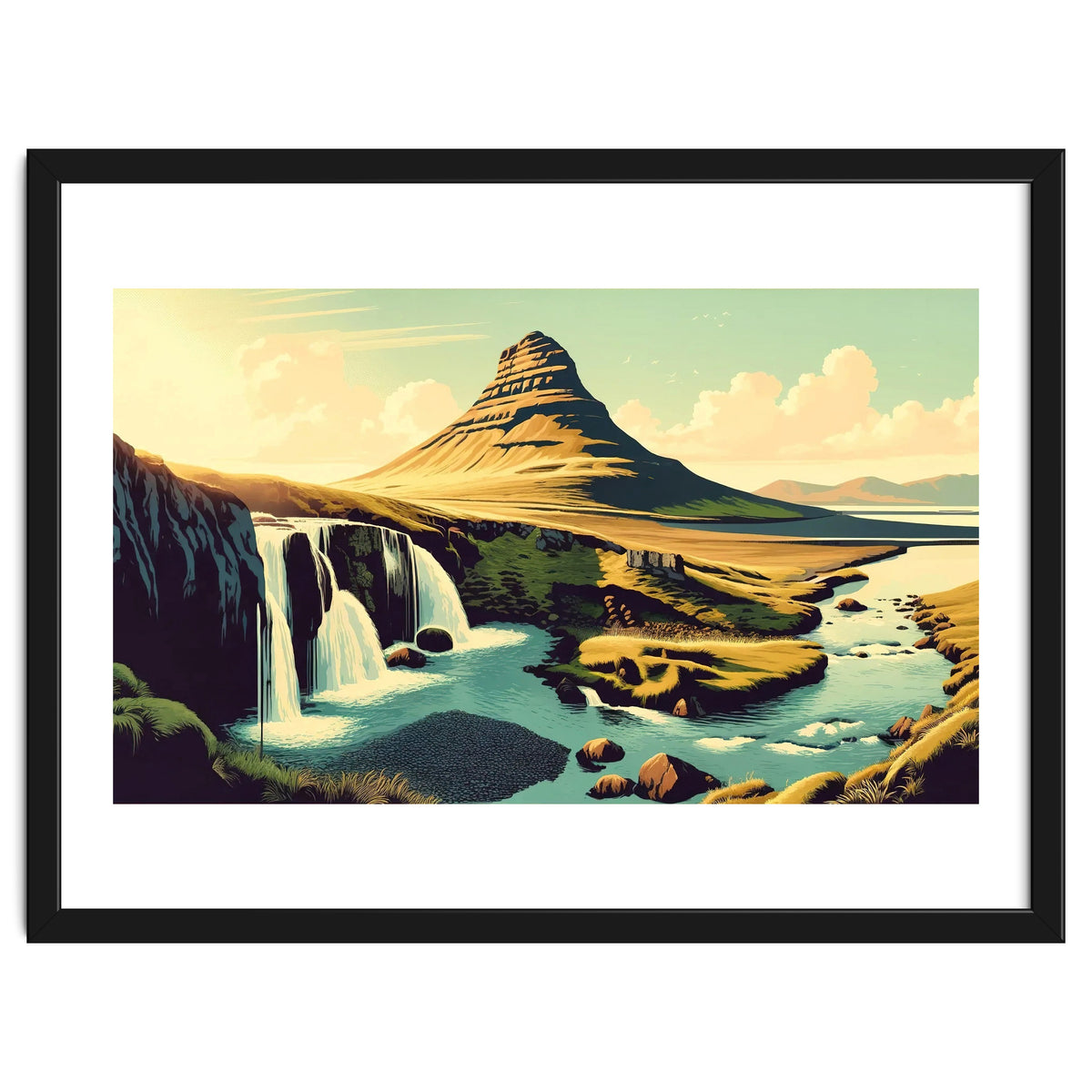 Vintage Iceland, Kirkjufell Mountain Poster