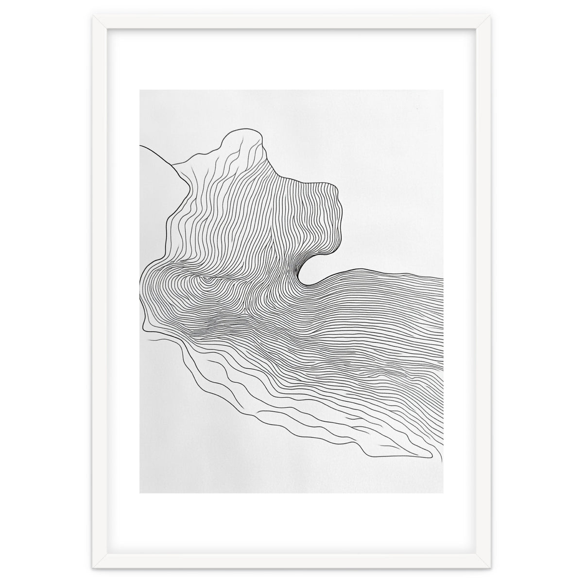 Abstract Black And White Organic Flowing Lines Pattern