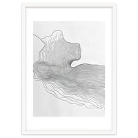 Abstract Black And White Organic Flowing Lines Pattern
