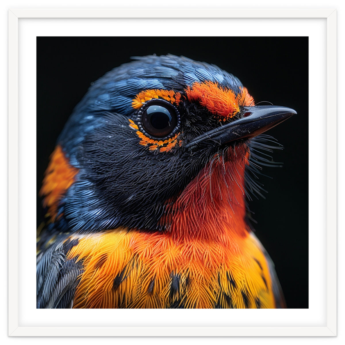 Vibrant Bird With Orange And Blue Plumage