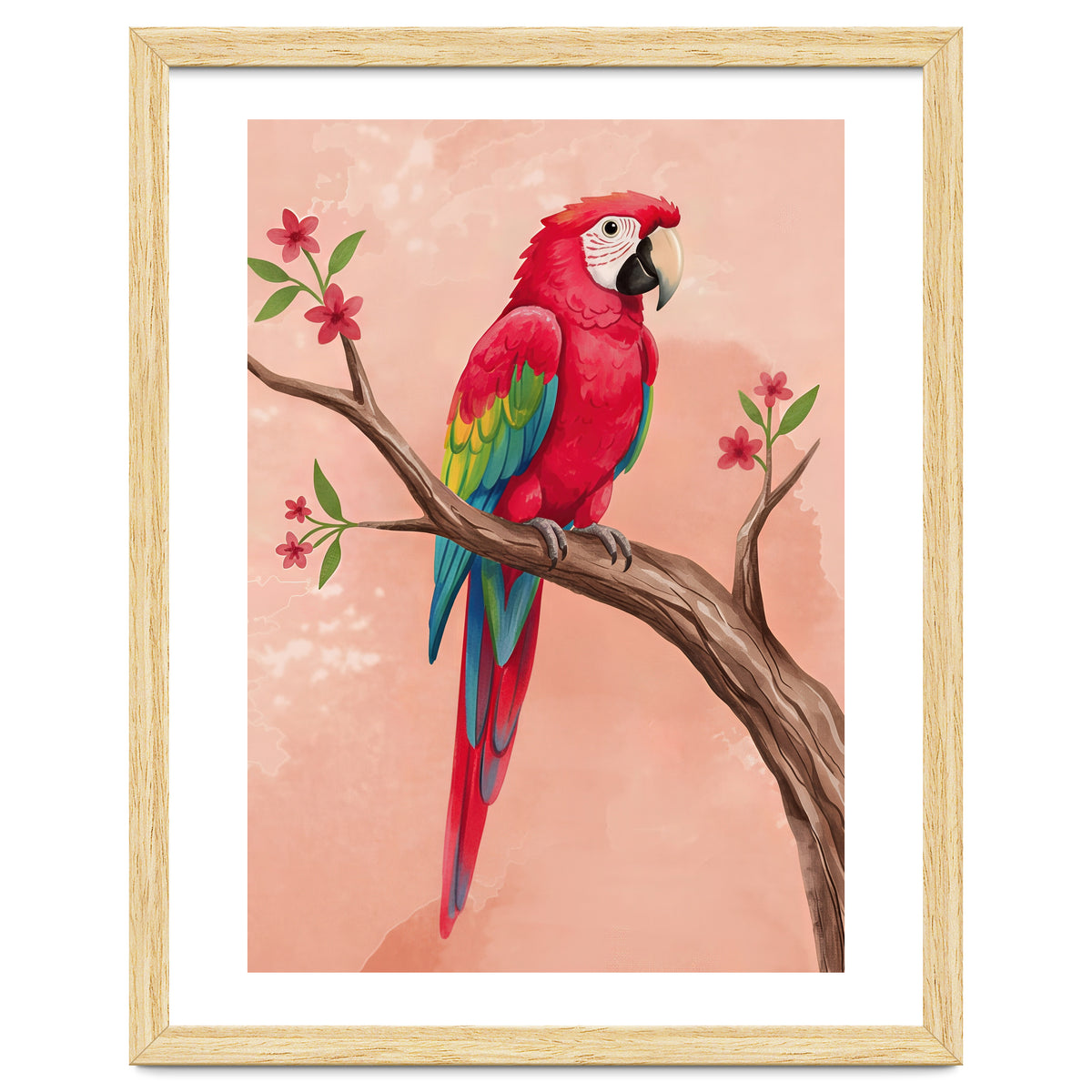 Red Macaw Parrot Bird Forest