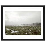 Remaining snow in the late summer greenfield - Iceland thumbnail