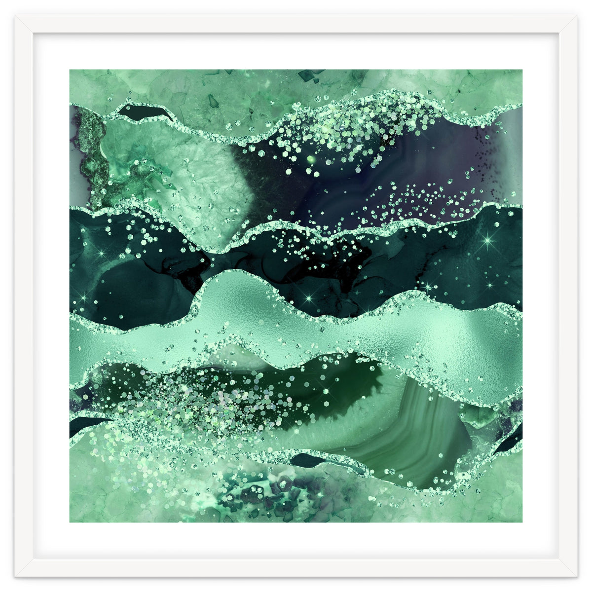 Emerald Glitter Agate Texture 06