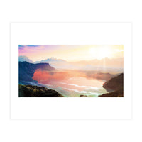 Sunrise Grandeur, Scenic Nature Landscape, Ocean Beach Travel Photography, Sea Waves Mindfulness (Print Only)