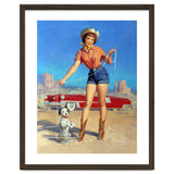 Pinup Cowgirl Showing A New Dog Trick thumbnail