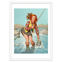 Sexy Pinup Girl On Fishing Accident