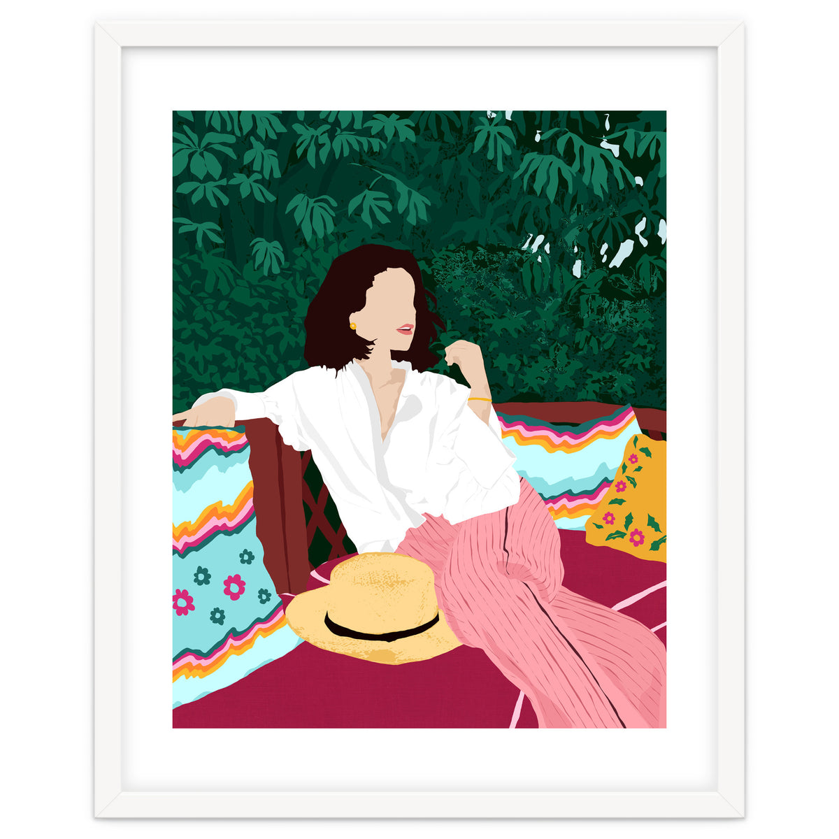 Bohemian Soul, Modern Boho Woman Decor Self Love, Self Care Portrait Fashion Patio Style Garden