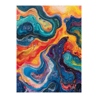 Vibrant Fluid Acrylic Pour Abstract Art (Print Only)