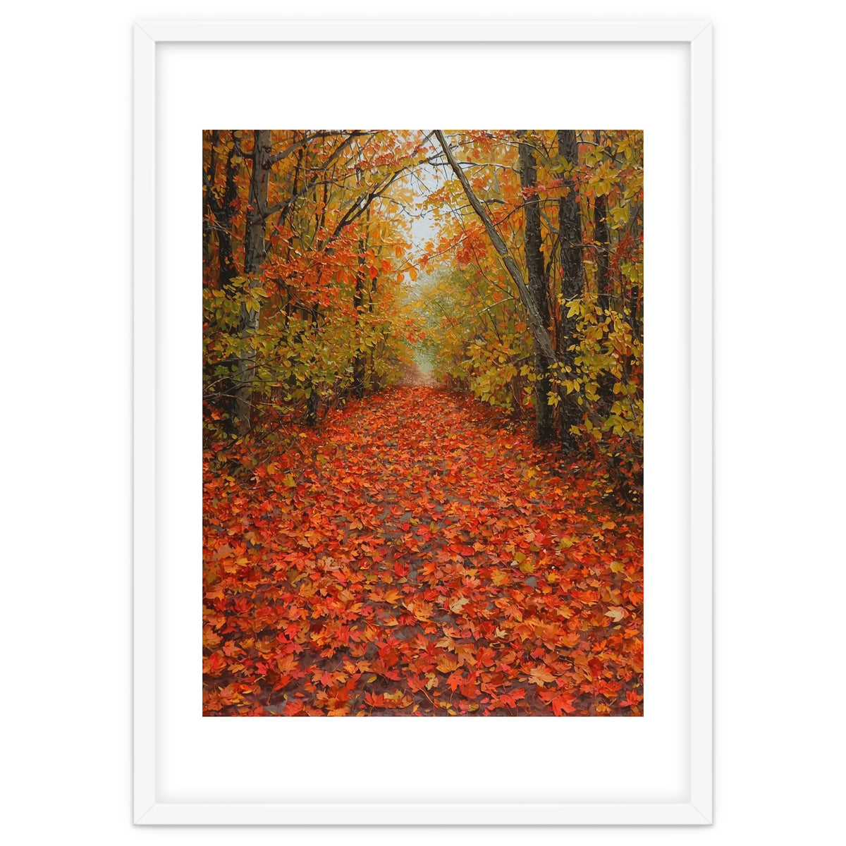 Lush Autumn Forest Path Covered