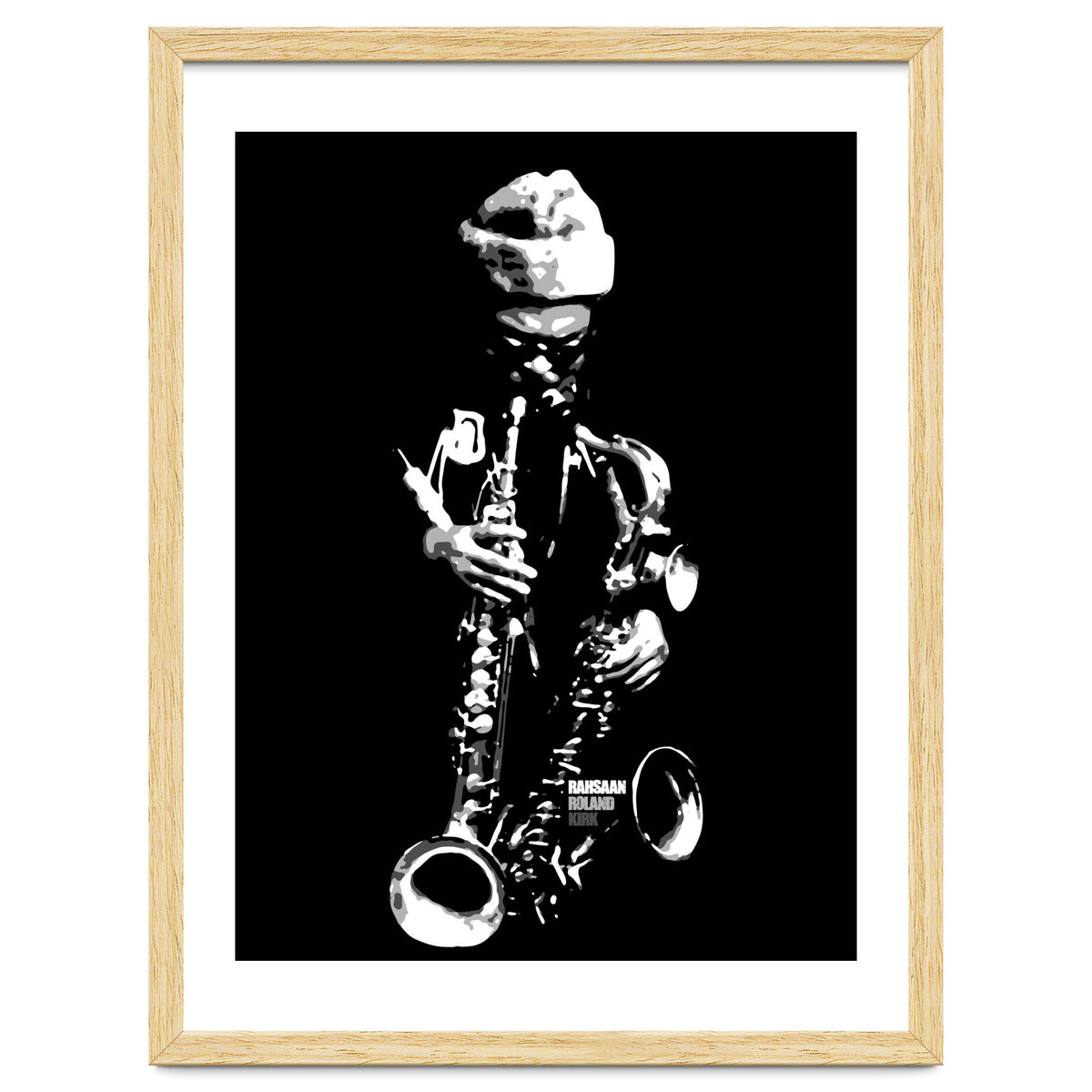 Rahsaan Roland Kirk Jazz Music Legend in Grayscale