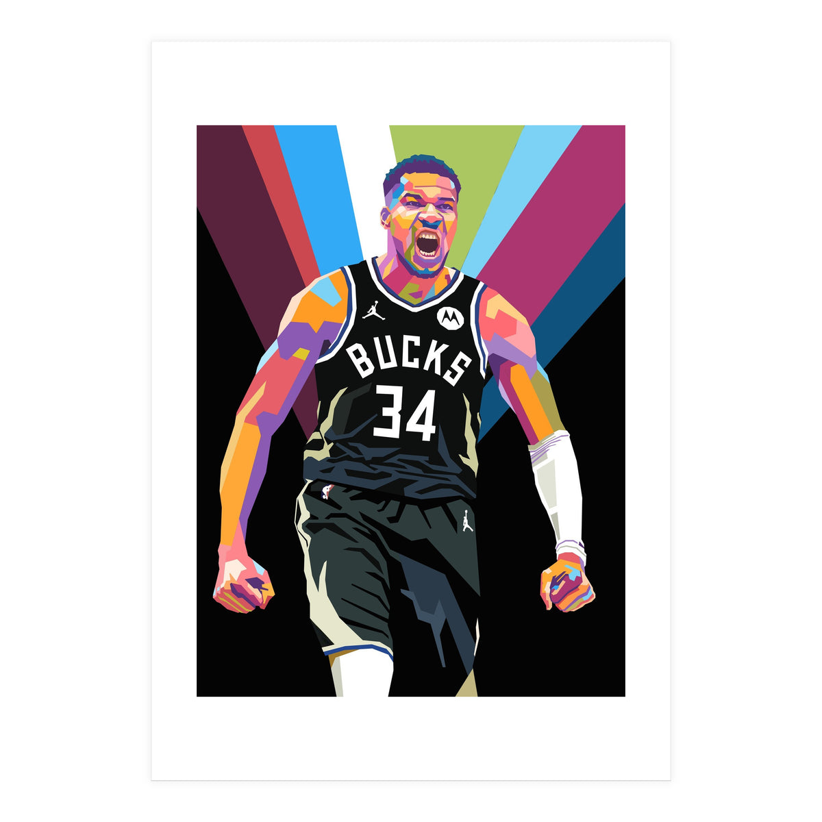 Giannis Antetokounmpo art (Print Only)
