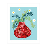 Sunny Side Up Flower Pot, Floral Odd Quirky Imperfect Whimsical Unique, Eclectic Bohemian Strange Polka Dots Maximalist (Print Only) thumbnail