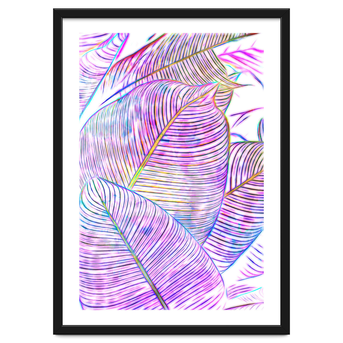 Pink Banana Leaves | Tropical Botanical Jungle | Ultraviolet Purple Nature Plants | Eclectic Forest