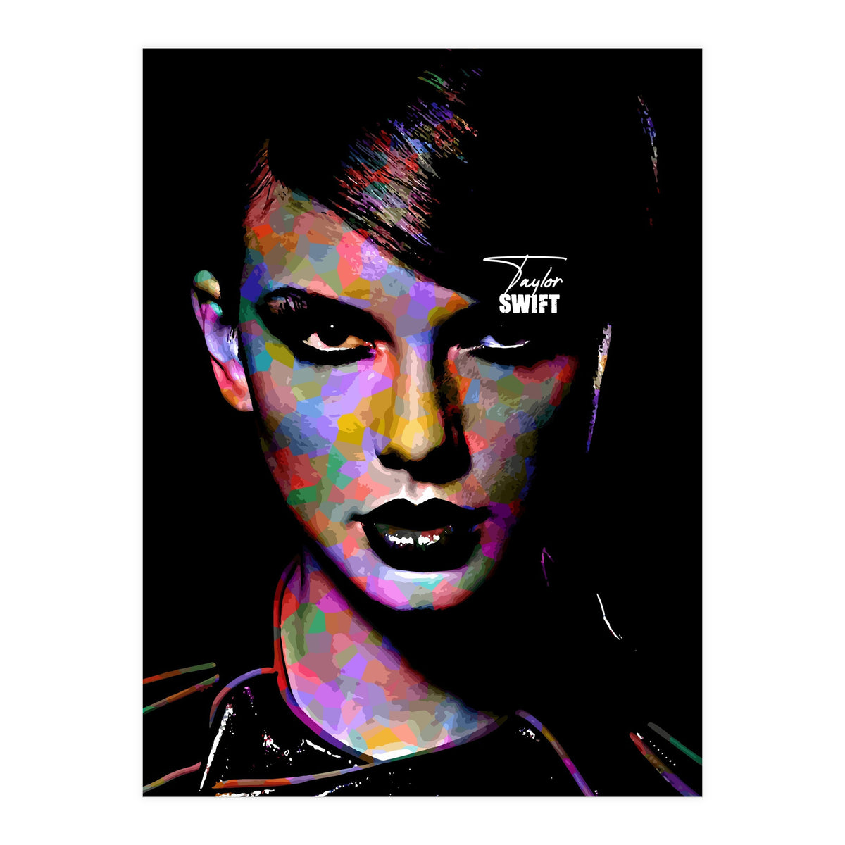 Taylor Swift Colorful Art 4 (Print Only)