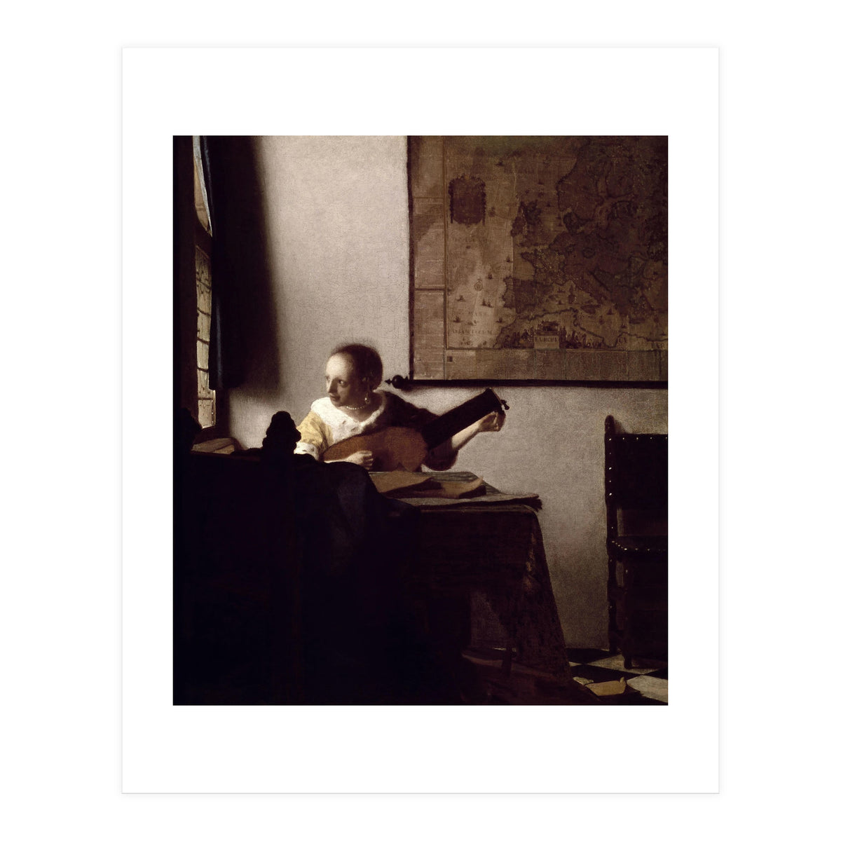 'The Lute Player', 1663-1664, Oil on canvas, 51,4 x 45,7 cm. (Print Only)