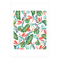 A New Paradise #Bird of paradise painted tropical art & pattern (Print Only)