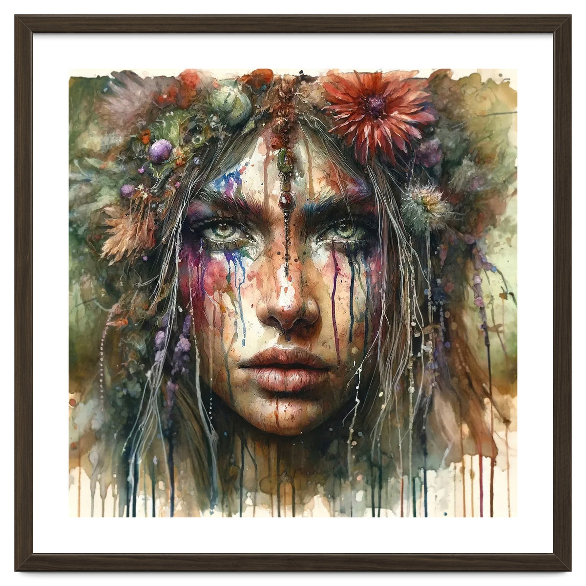 Wild Bloom Druid Woman Portrait