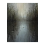 Ethereal Rainy Lake Forest Oil Painting (Print Only) thumbnail