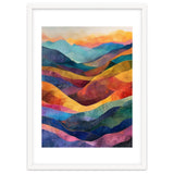 Jewel-Toned Abstract Mountain Landscape Wall Art thumbnail
