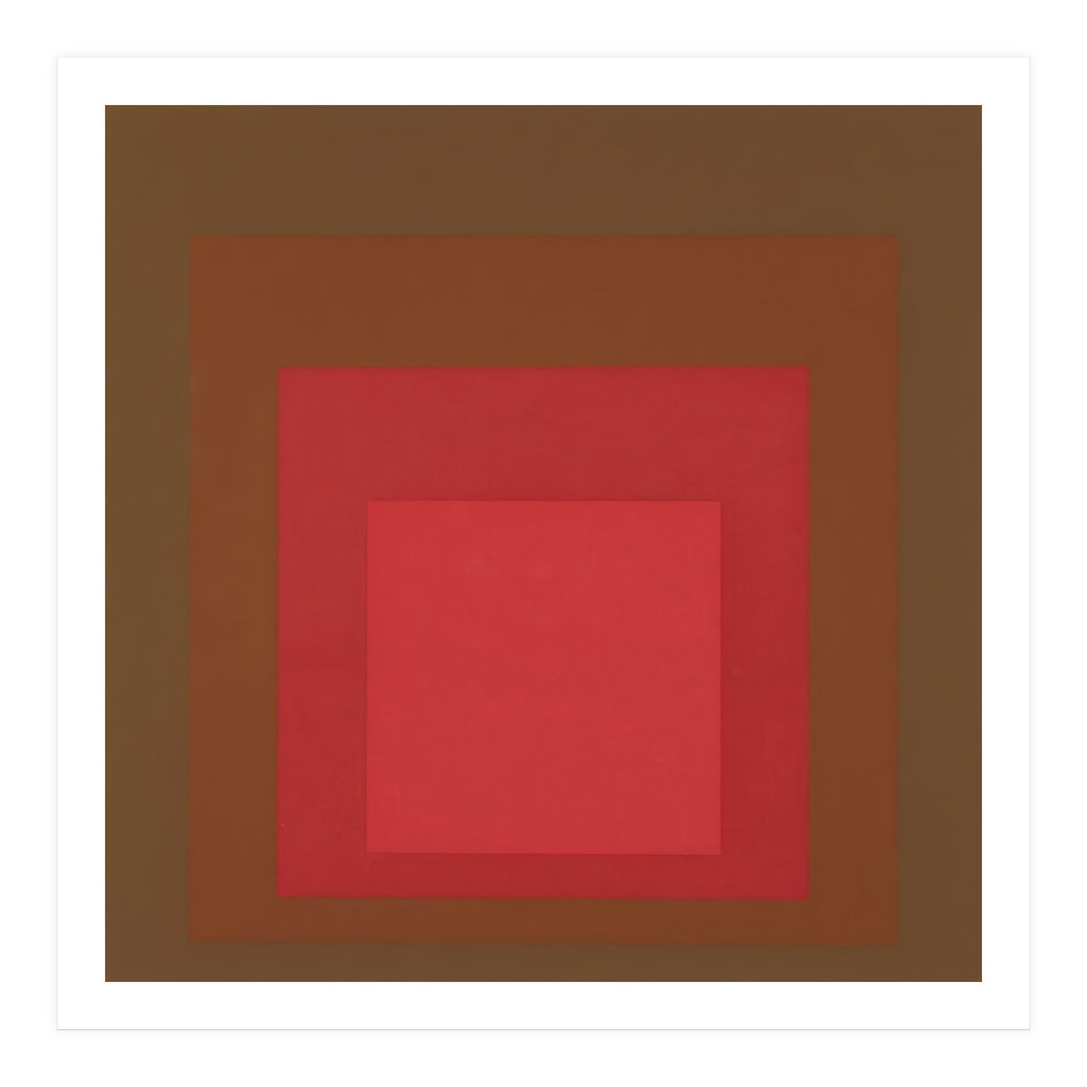JOSEF ALBERS - HOMAGE TO THE SQUARE, RED, BROWN  (Print Only)