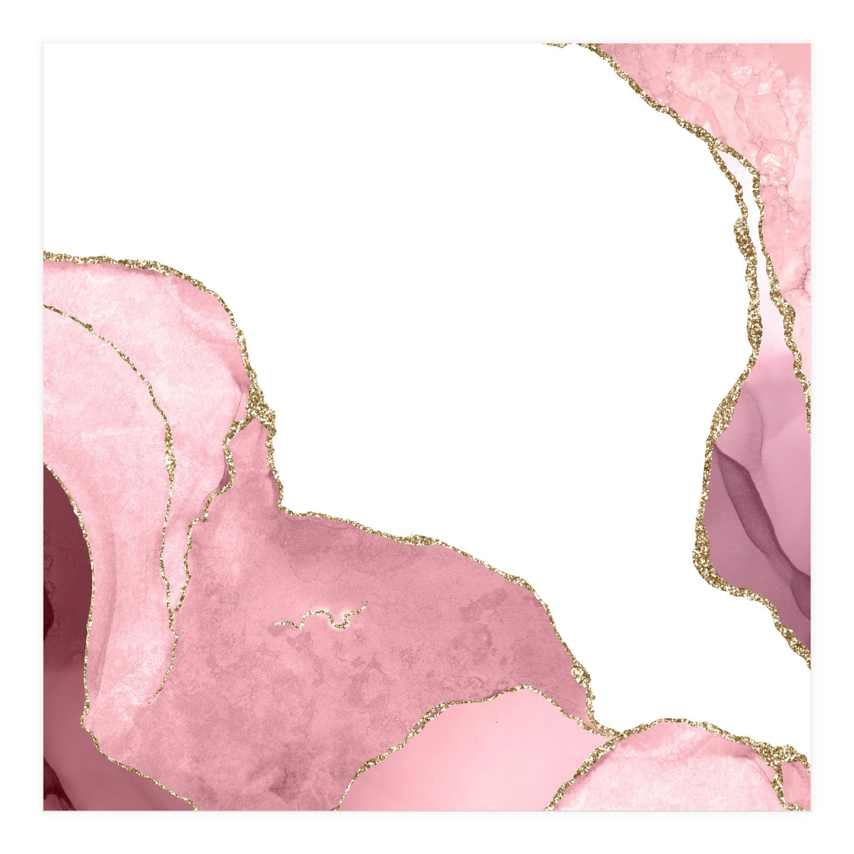 Blush & Gold Agate Texture 07  (Print Only)