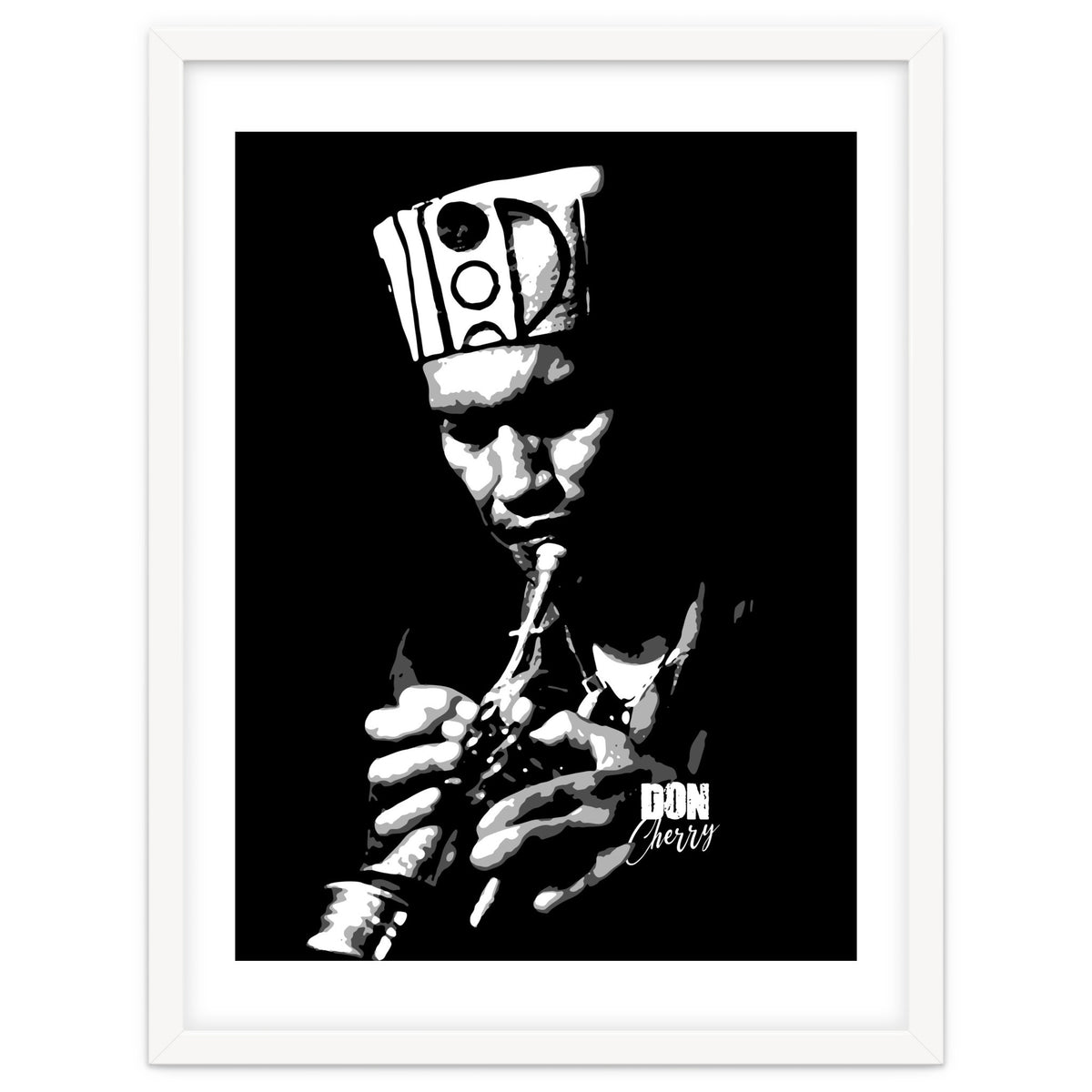 Don Cherry Trumpeter Jazz Music Legend in Grayscale