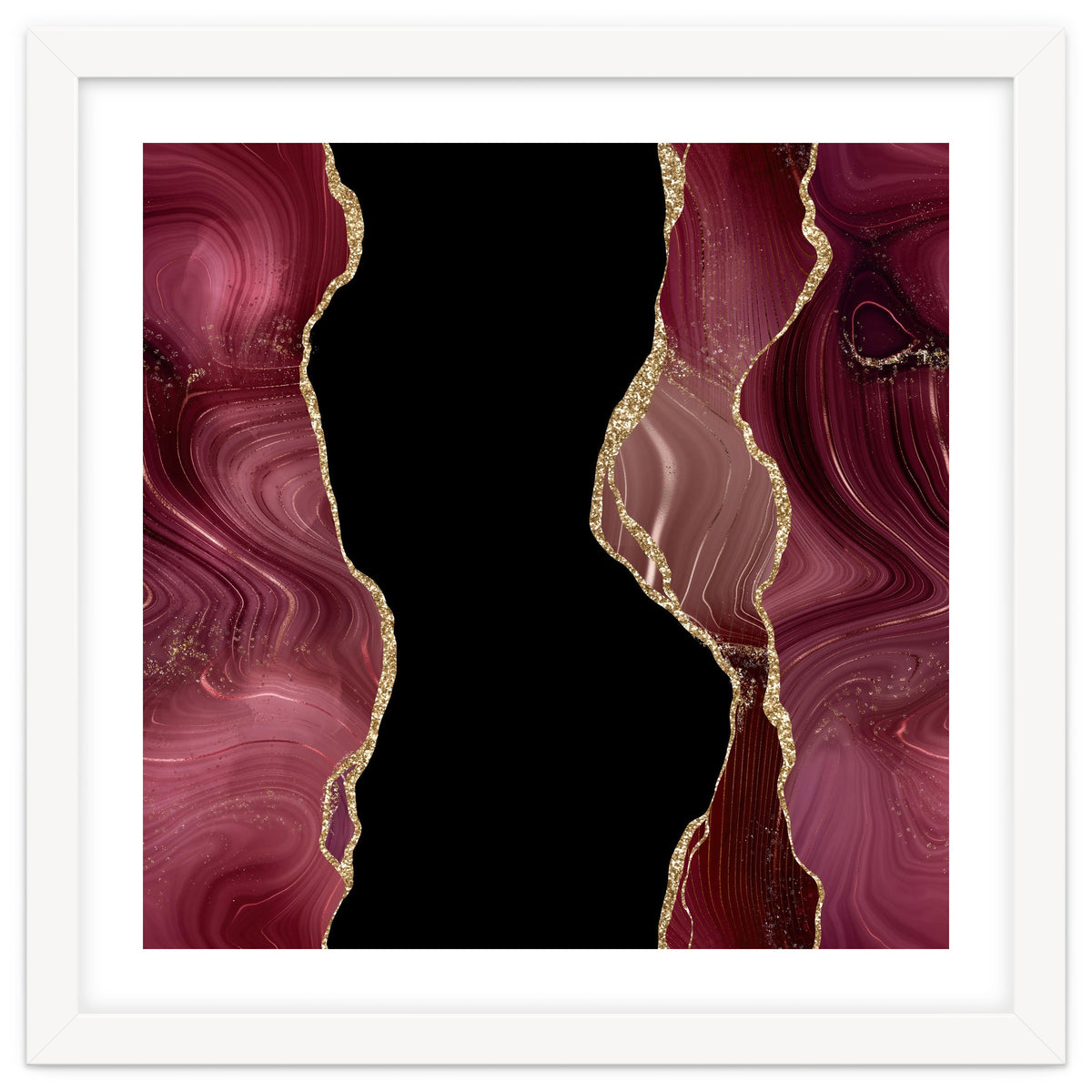 Burgundy & Gold Glitter Agate Texture 02