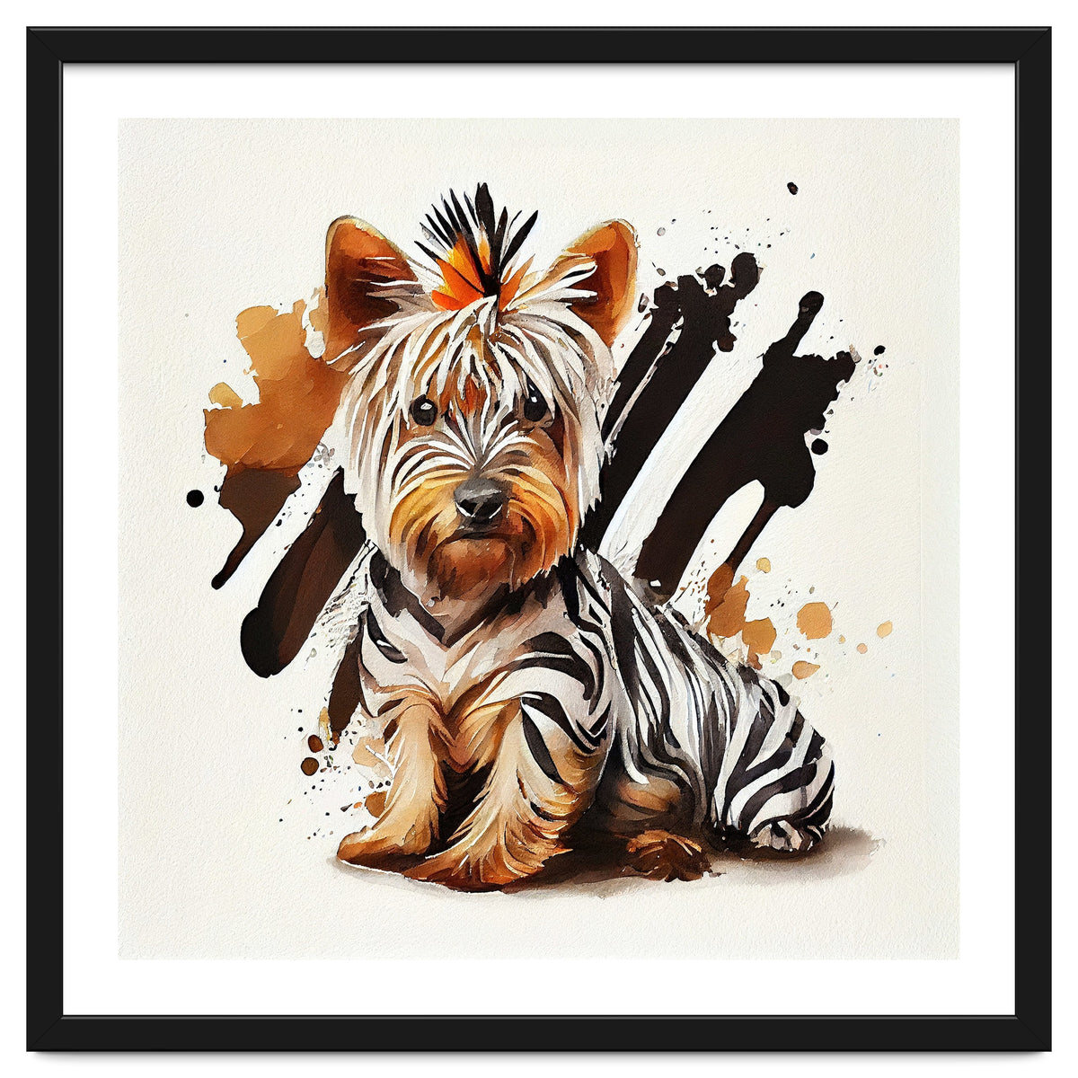 Watercolor Yorkshire Terrier Dog