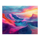 Vibrant Abstract Mountain Landscape at Sunset (Print Only) thumbnail