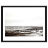 Tourists looking at the geyser - Iceland