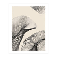 Black And White Flowing Lines Organic Shapes  (Print Only)