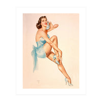 Beautiful Pinup Woman Posing In Ballerina Costume (Print Only)