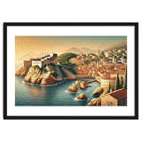 Vintage Croatia, Dubrovnik Coastal Poster thumbnail