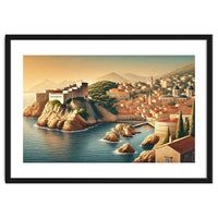 Vintage Croatia, Dubrovnik Coastal Poster