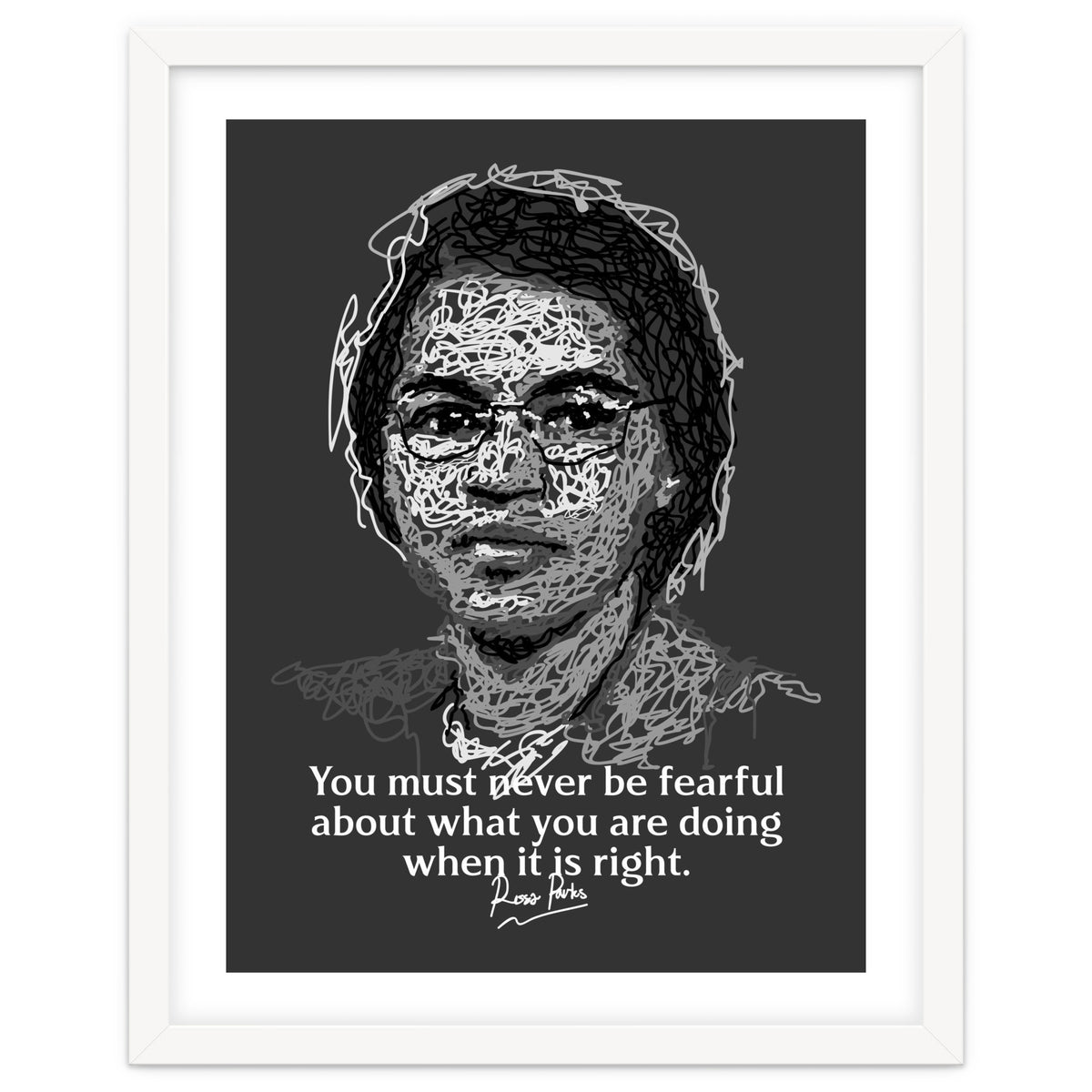 Rosa Parks  American Activist Legend in Scribble Art