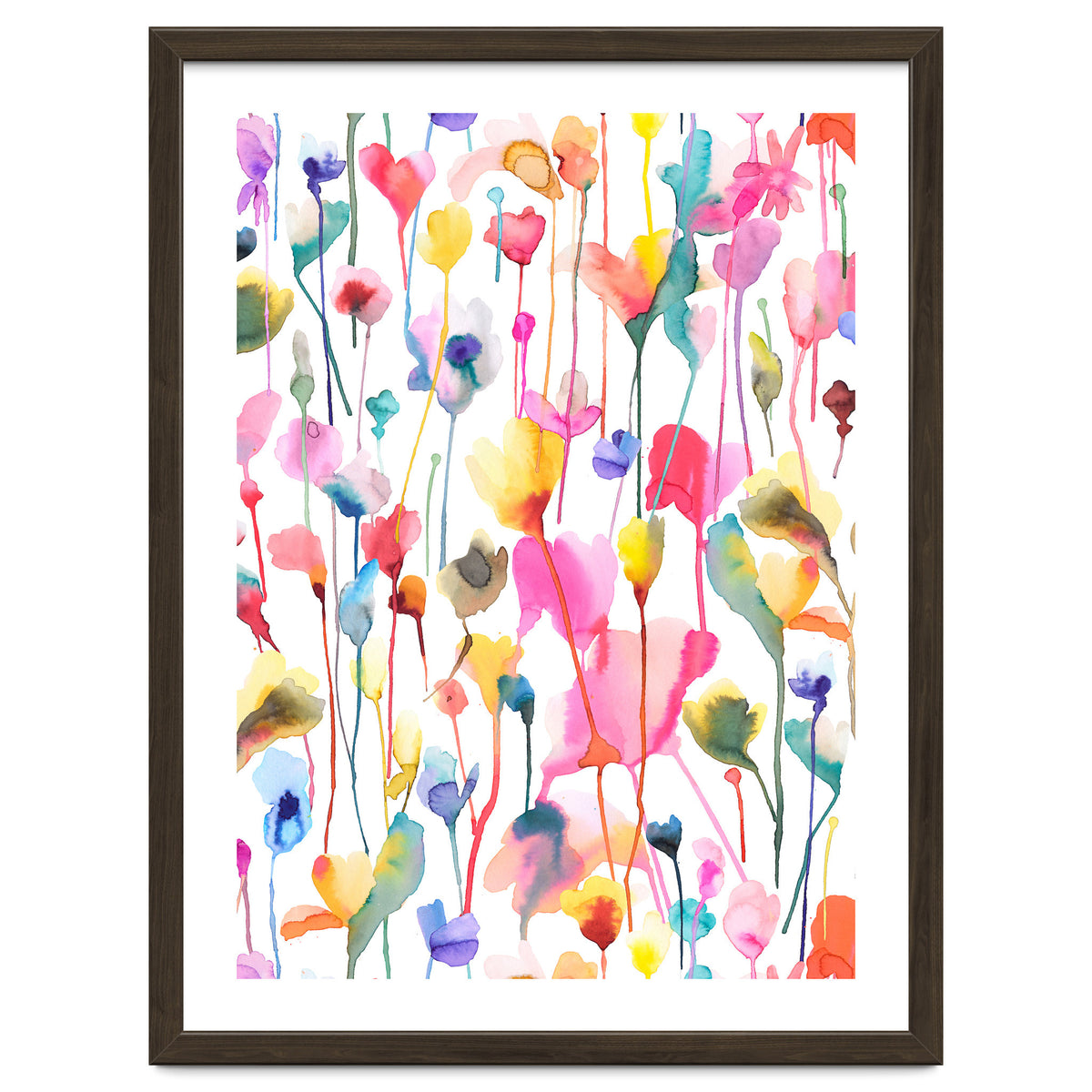 Watercolour Colourful Wild Flowers