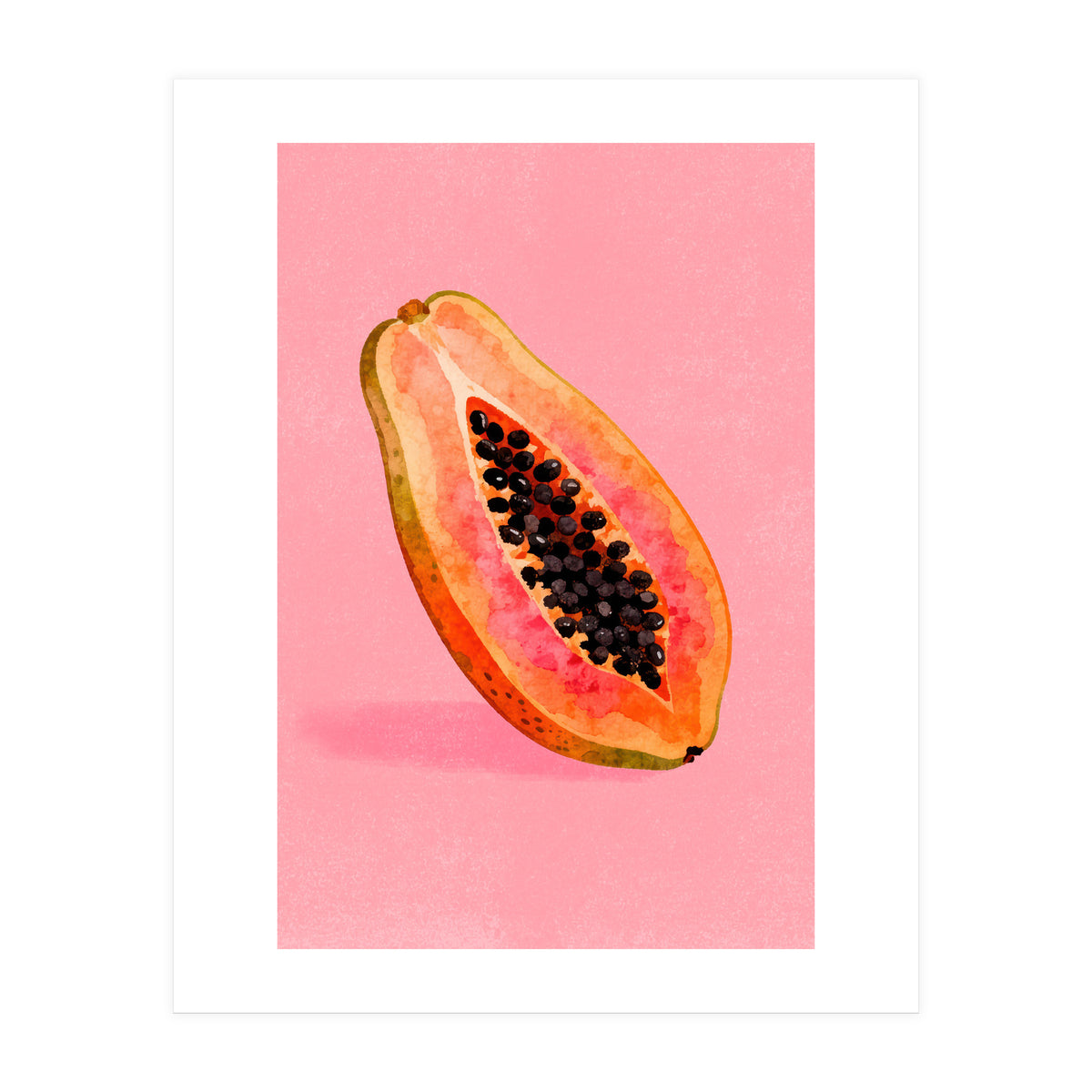 Papaya fruit illustration (Print Only)