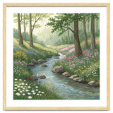 Vibrant Forest Stream Watercolor Painting thumbnail
